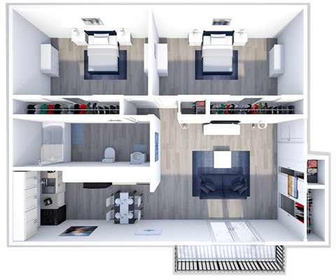 2 bedroom apartment floor plan